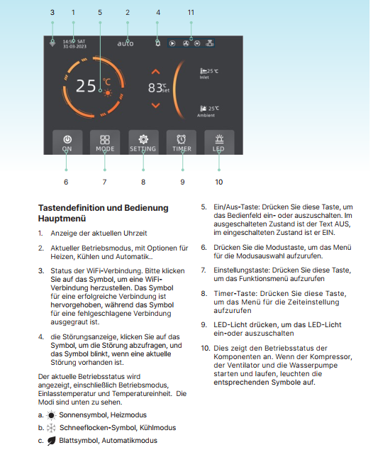 Chill Tubs Pro Temperatureinstellungen