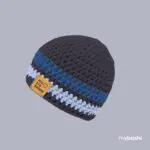 myboshi Eisbaden Mütze grau - handgefertigt