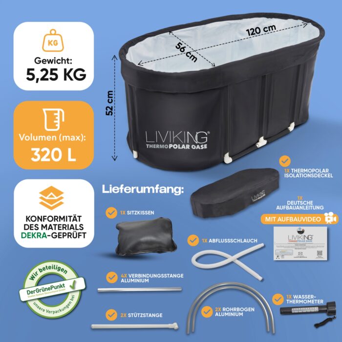 LIVIKING® ThermoPolar Oase – Faltbares Eisbad für Regeneration & Wellness – Bild 7