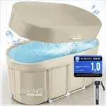 LIVIKING® ThermoPolar Oase 120 – Faltbares Eisbad für Regeneration & Wellness (Sand-Beige)