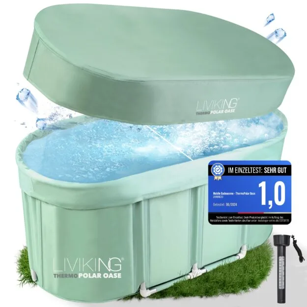 cropped-Alle_Produktbilder_LTPO_Gruen.jpg LIVIKING® ThermoPolar Oase 120 – Faltbares Eisbad für Regeneration & Wellness (Eukalyptus-Grün) – Bild 1